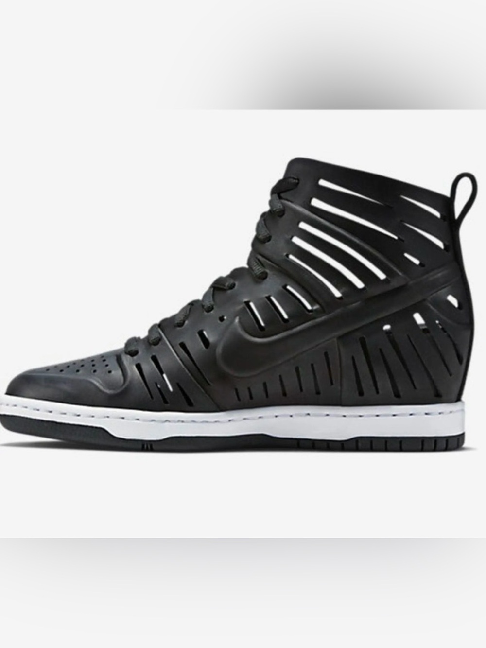 Nike Women's Black Cutout High-Top Sneaker with White Midsole